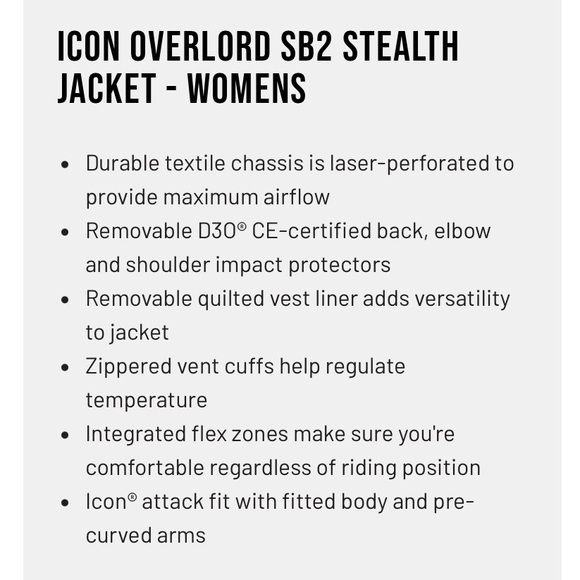 ICON OVERLOAD STEALTH Woman’s bike jacket 2XL - Picture 7 of 7